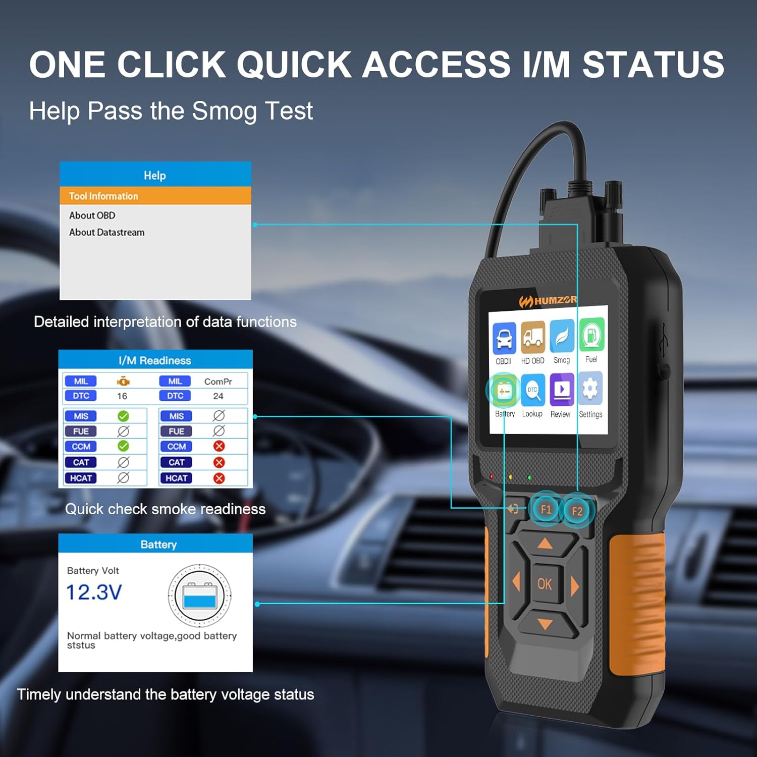 HUMZOR NC601 Car and Truck OBD - огляд і ціна Heavy Equipment Diagnostic Tool