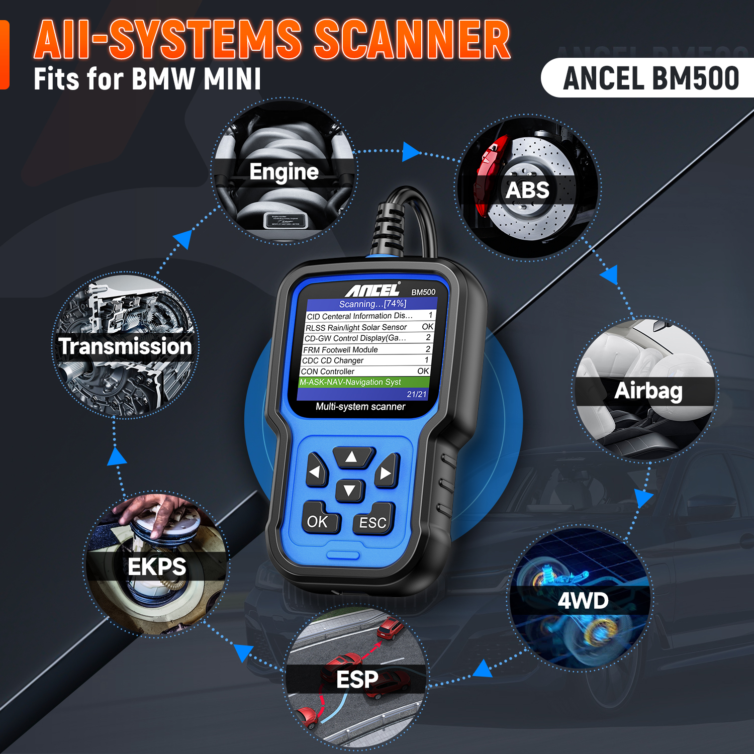 ANCEL BM500 Full System OBD2 S - огляд і ціна Heavy Equipment Diagnostic Tool