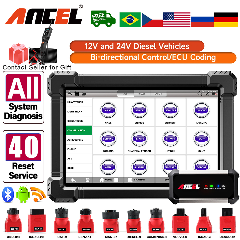 ANCEL X7 HD Heavy Duty Truck D - огляд і ціна Heavy Equipment Diagnostic Tool